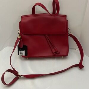 NWT Segolene‎ Red Convertible Backpack Purse Shoulder Bag Handbag